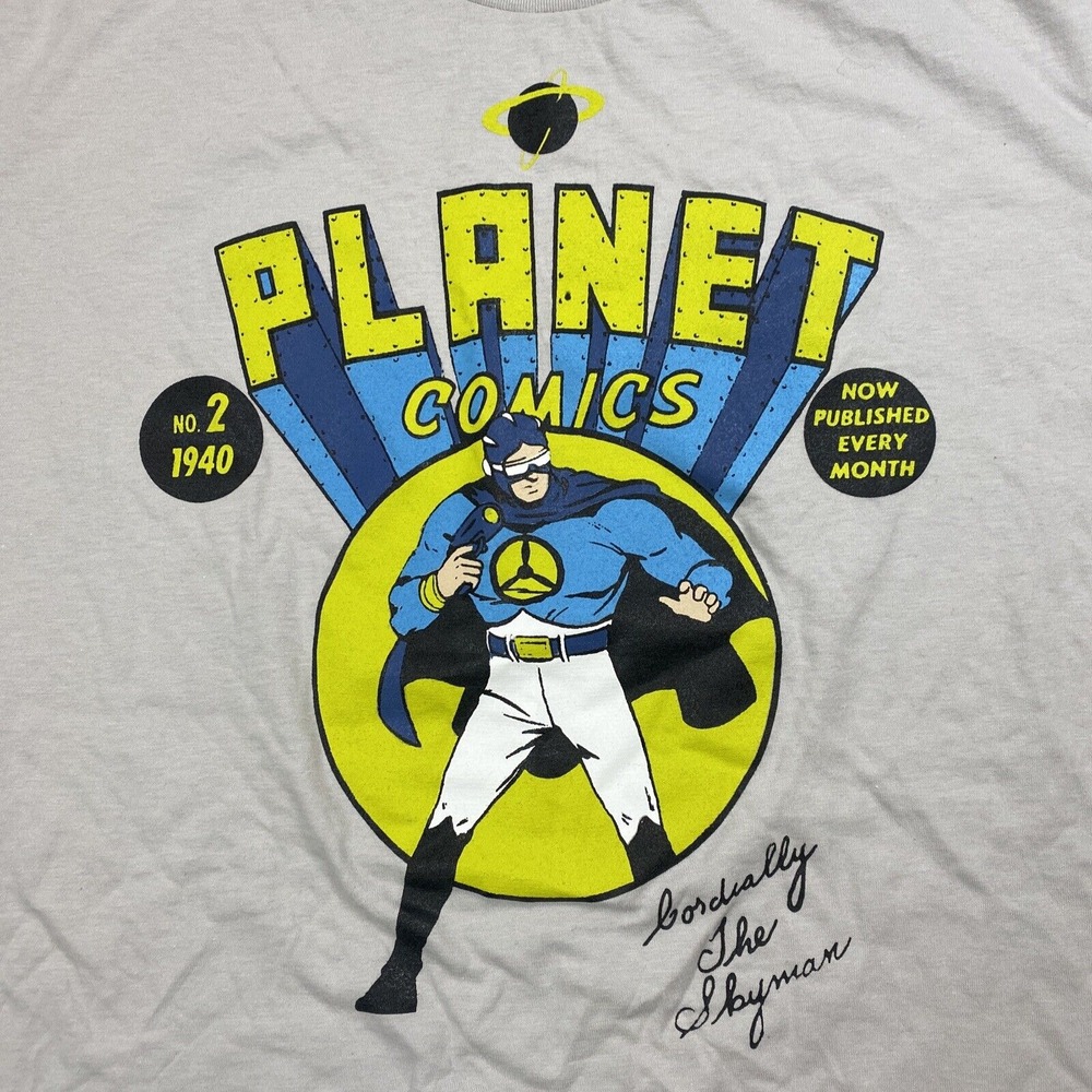 Planet Comics T-Shirt The Skyman #2 1940 Book Cover Super‎ Hero Men's L, nopooh